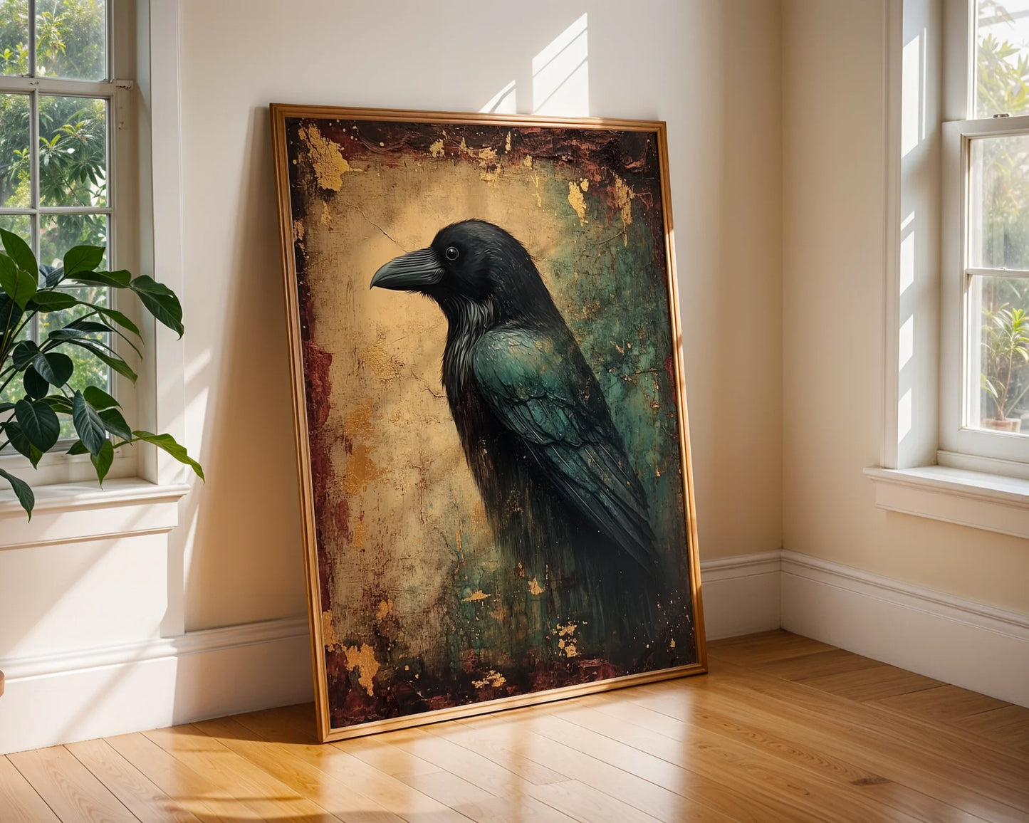 Dark Academia Raven - Gilded Fresco Style in room