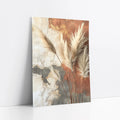 Pampas Grass Terra Cotta Boho Weathered art print