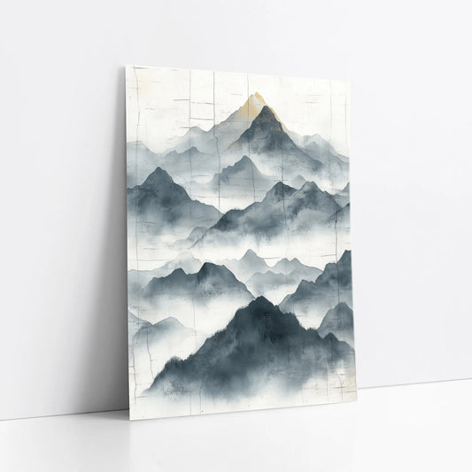 Minimalist Mountain Torn Paper Watercolor art print