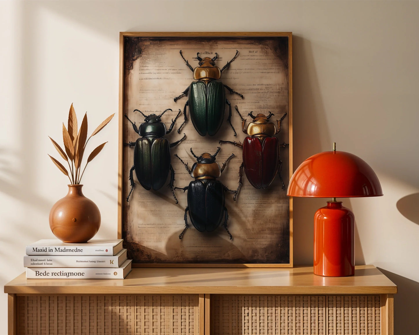 Entomology Art Dark Academia Beetle Manuscript in room