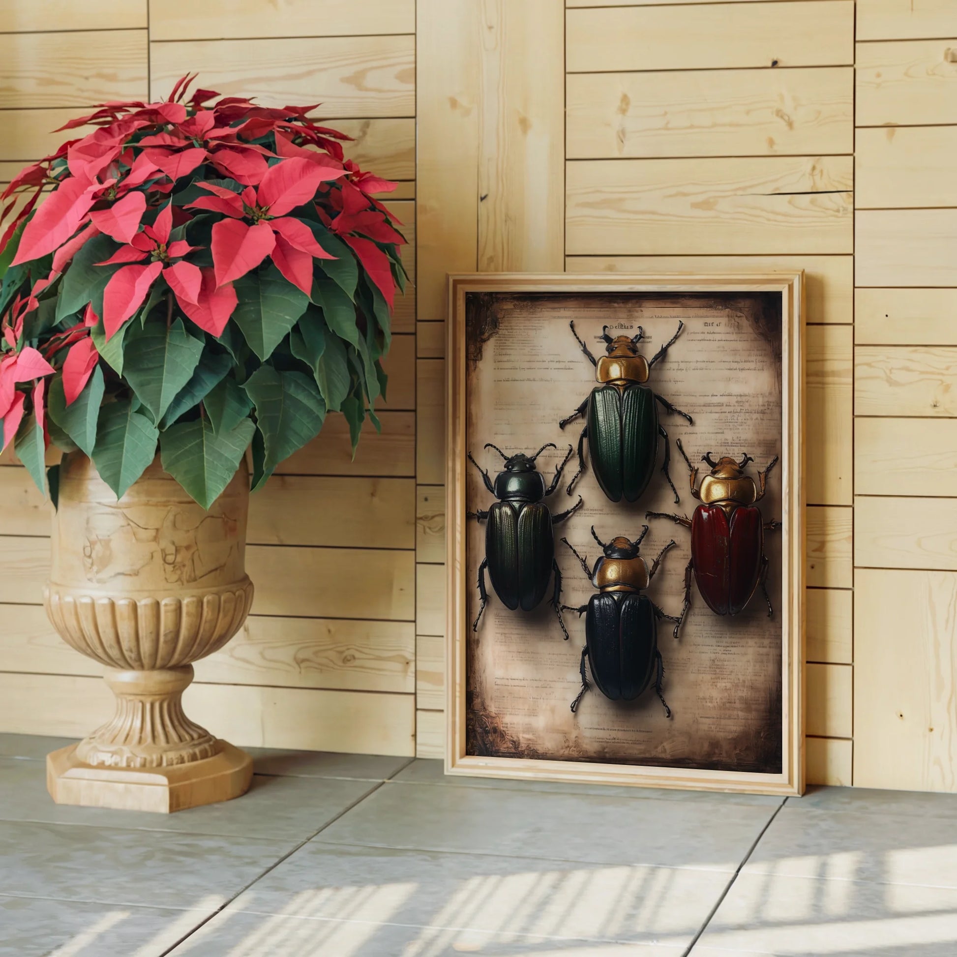 Entomology Art Dark Academia Beetle Manuscript in room