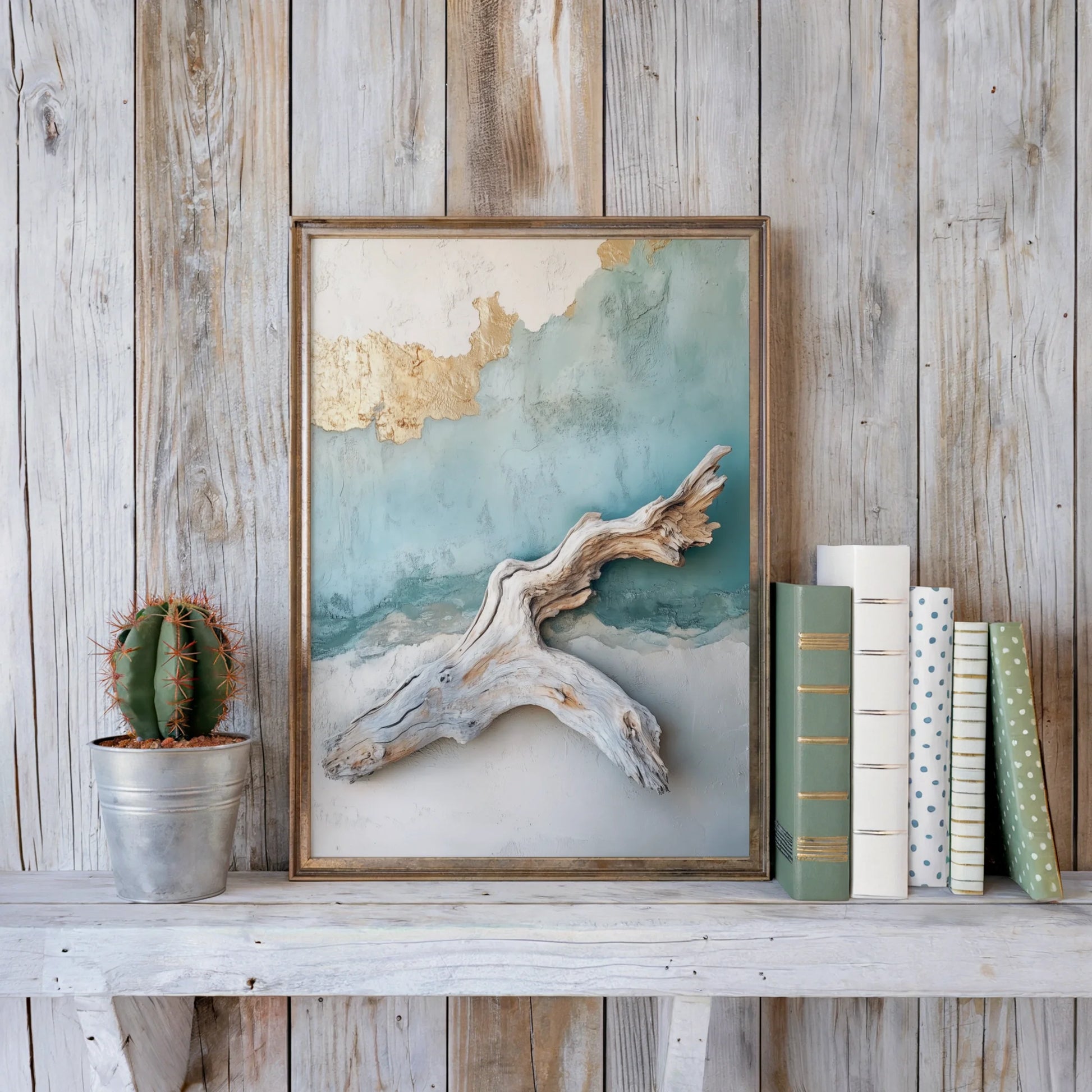 Driftwood Ocean Plaster Coastal in room