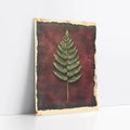 Botanical Fern Specimen Burgundy Dark Academia art print