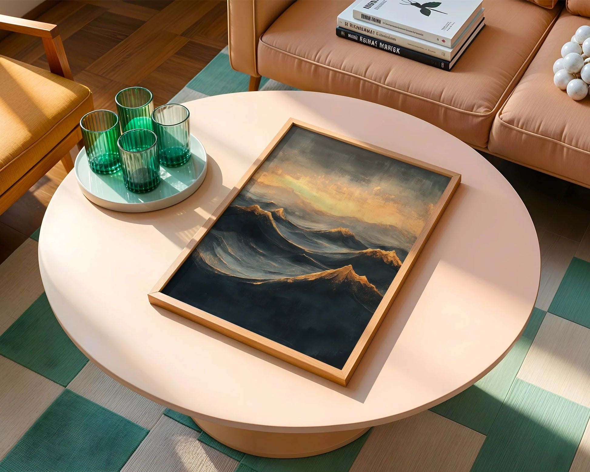 Mountain Landscape Oil Painting Storm Light in room