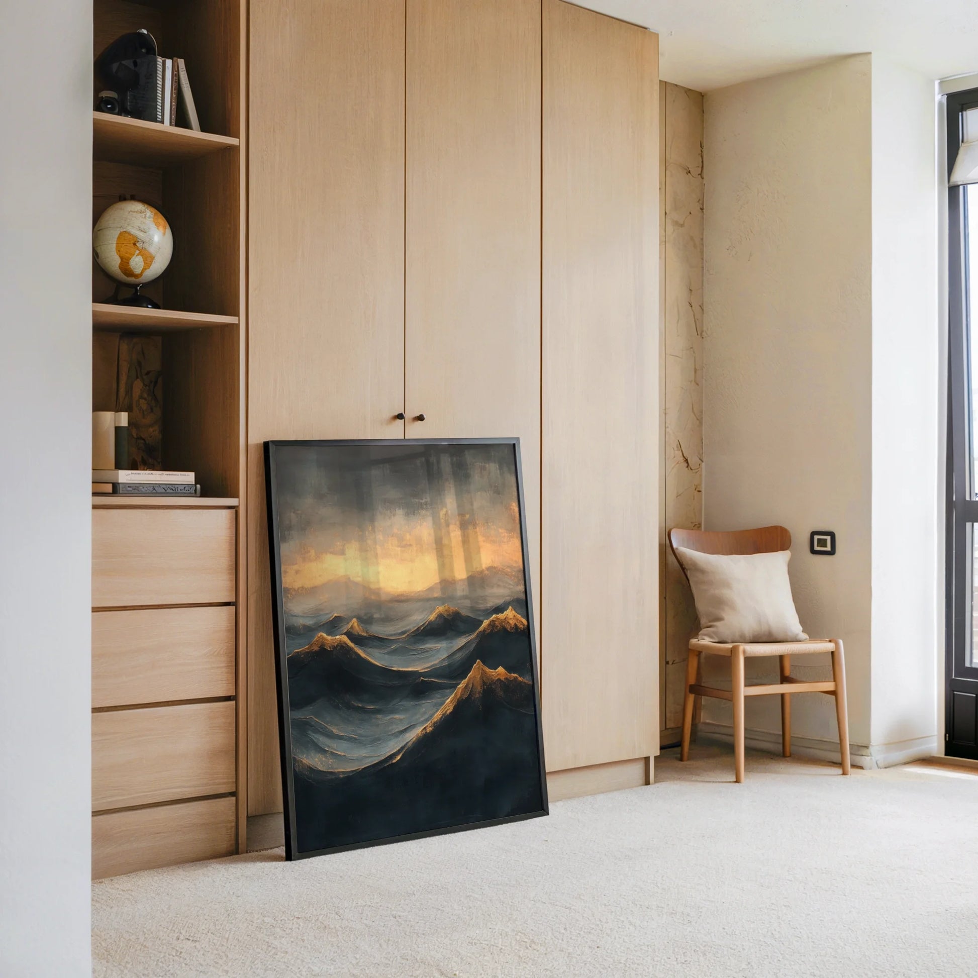 Mountain Landscape Oil Painting Storm Light in room
