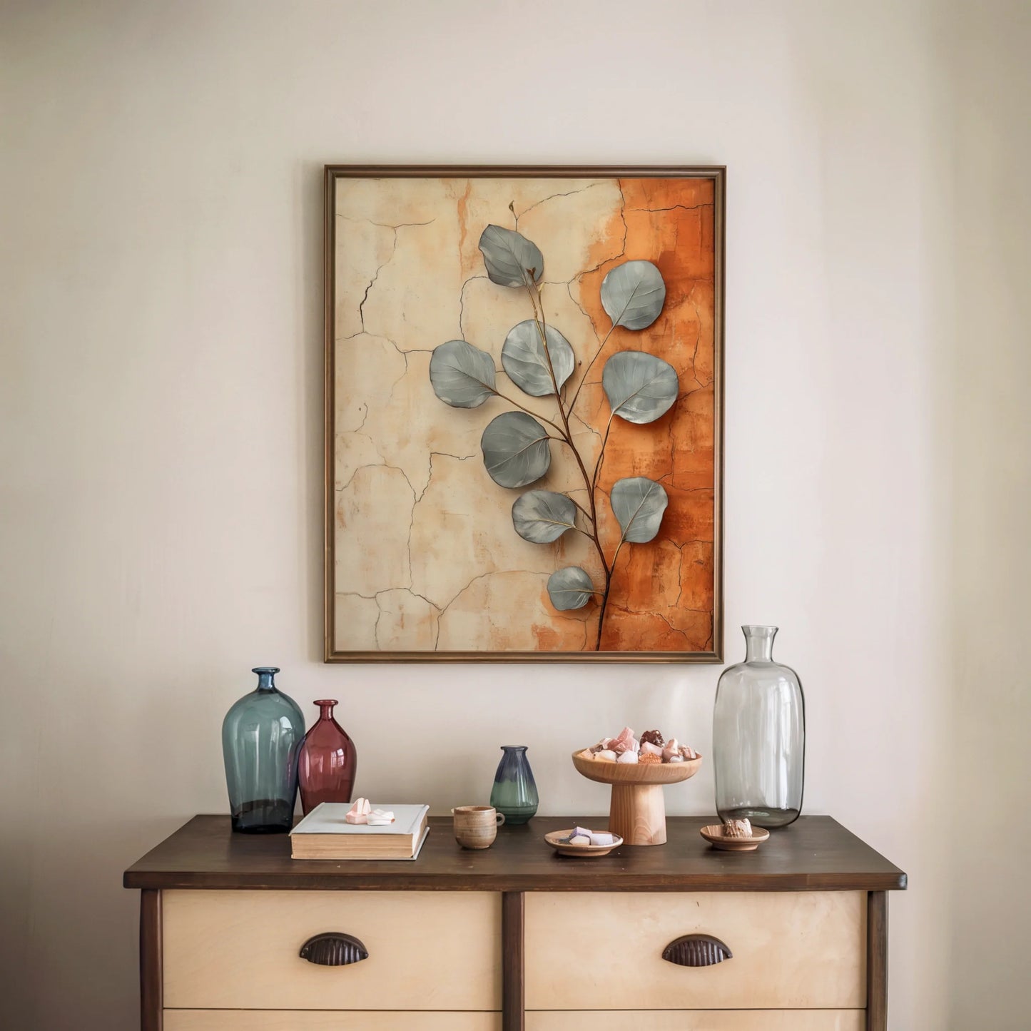 Eucalyptus Boho Cracked Terracotta in room