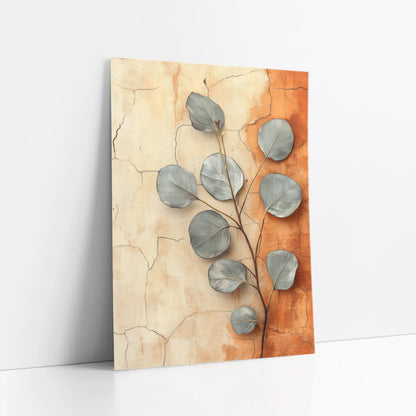 Eucalyptus Boho Cracked Terracotta art print