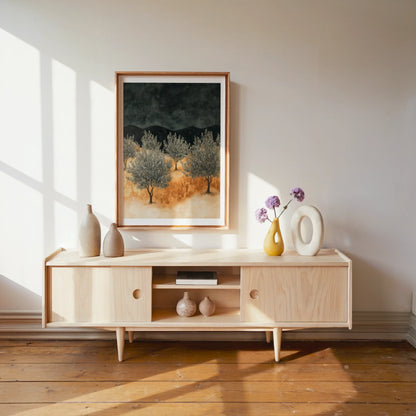 Mediterranean Olive Grove Amber Storm Peaks in room