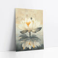 Lotus Painting with Reflection Japandi art print