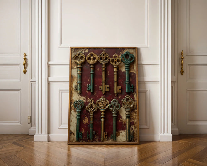 Skeleton Key Collection Dark Academia Canvas Wall Art Print