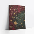 Celestial Map Gold Stars Cracked Leather art print