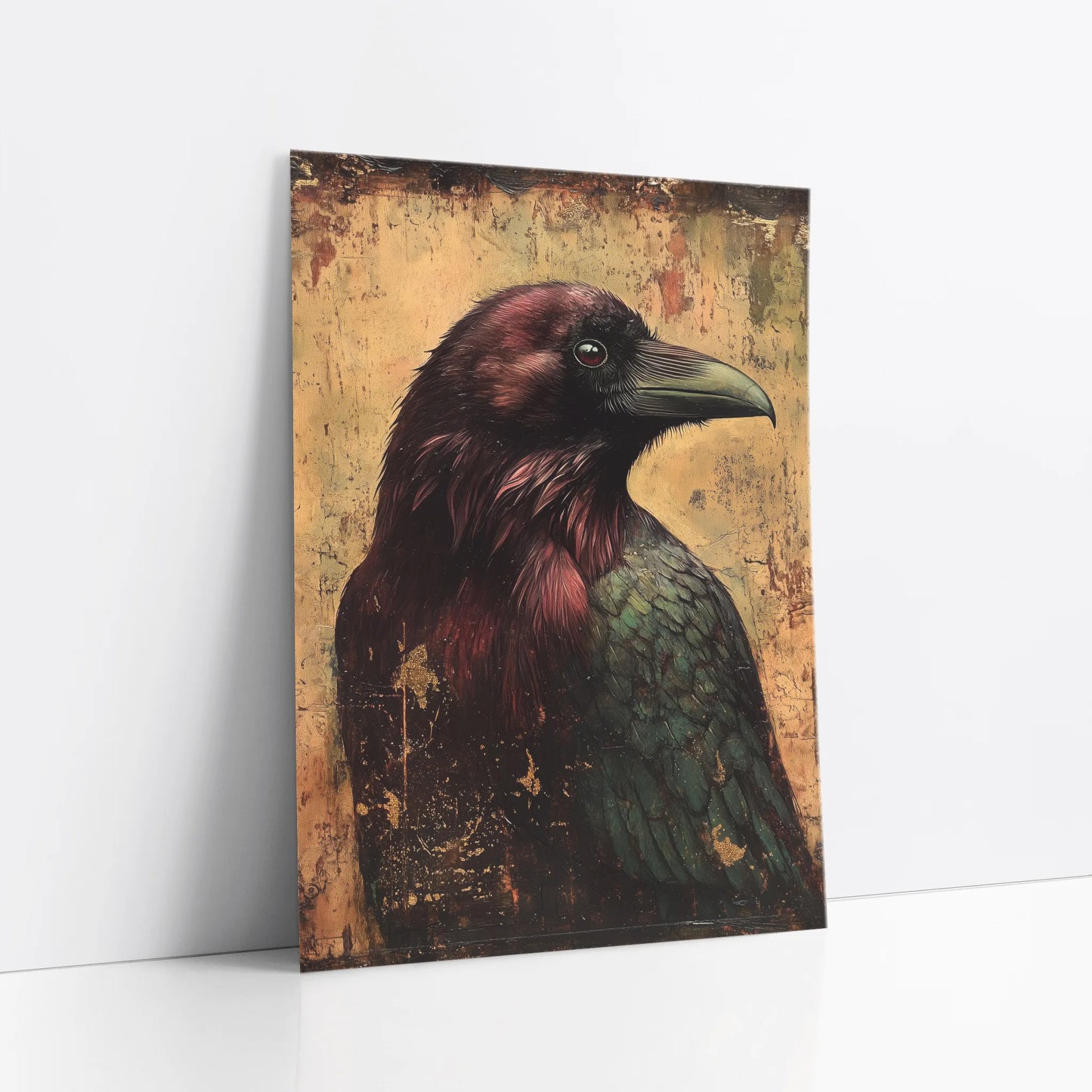 Raven Dark Academia Byzantine Gold art print