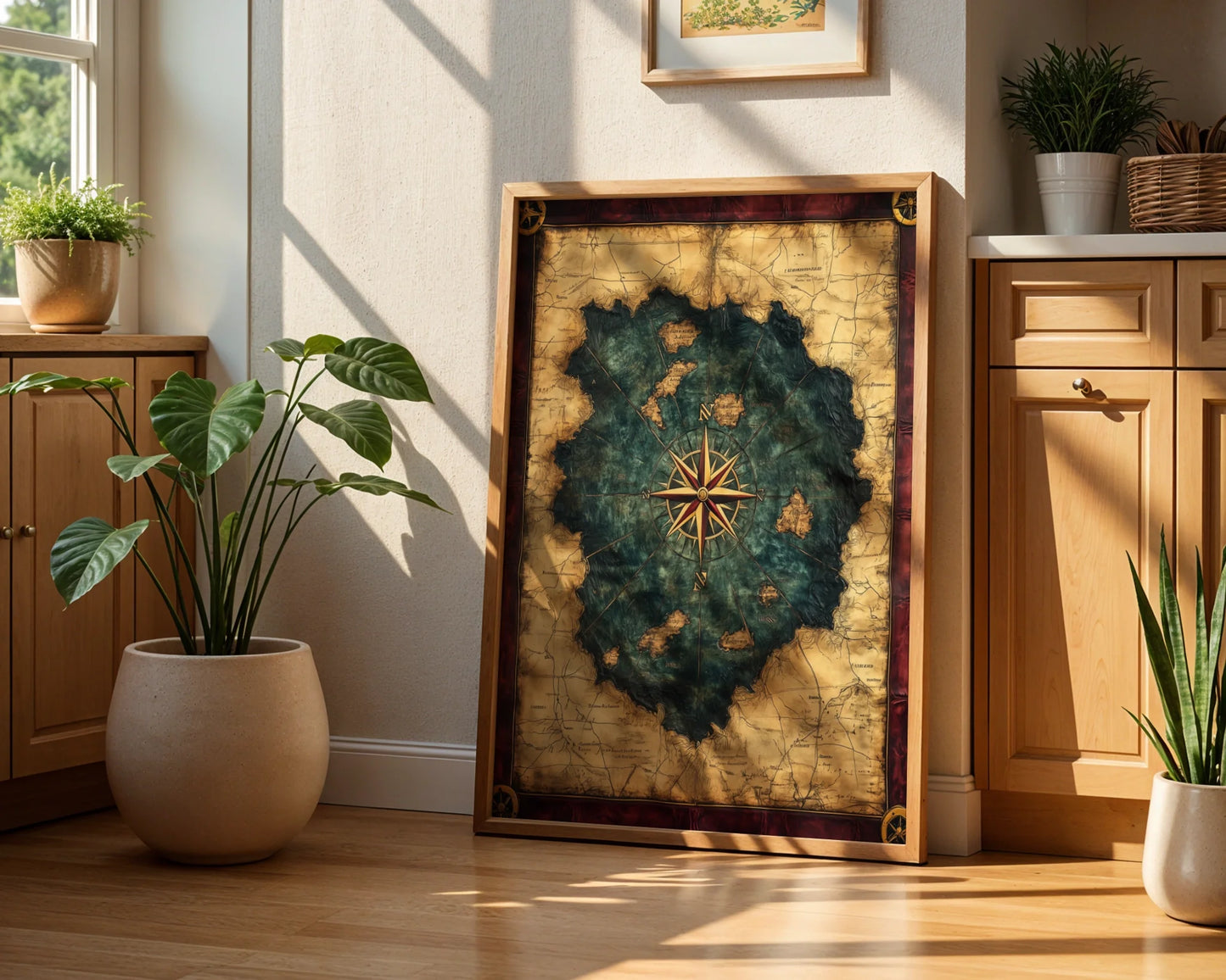 Antique Nautical Map Dark Academia Archipelago in room