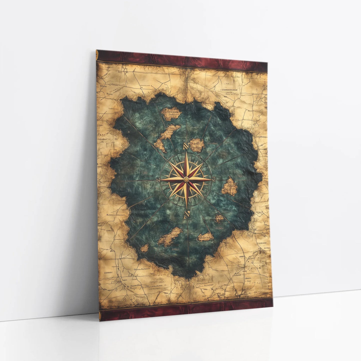 Antique Nautical Map Dark Academia Archipelago art print