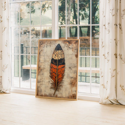 Large Feather Gilded Spine Boho in room