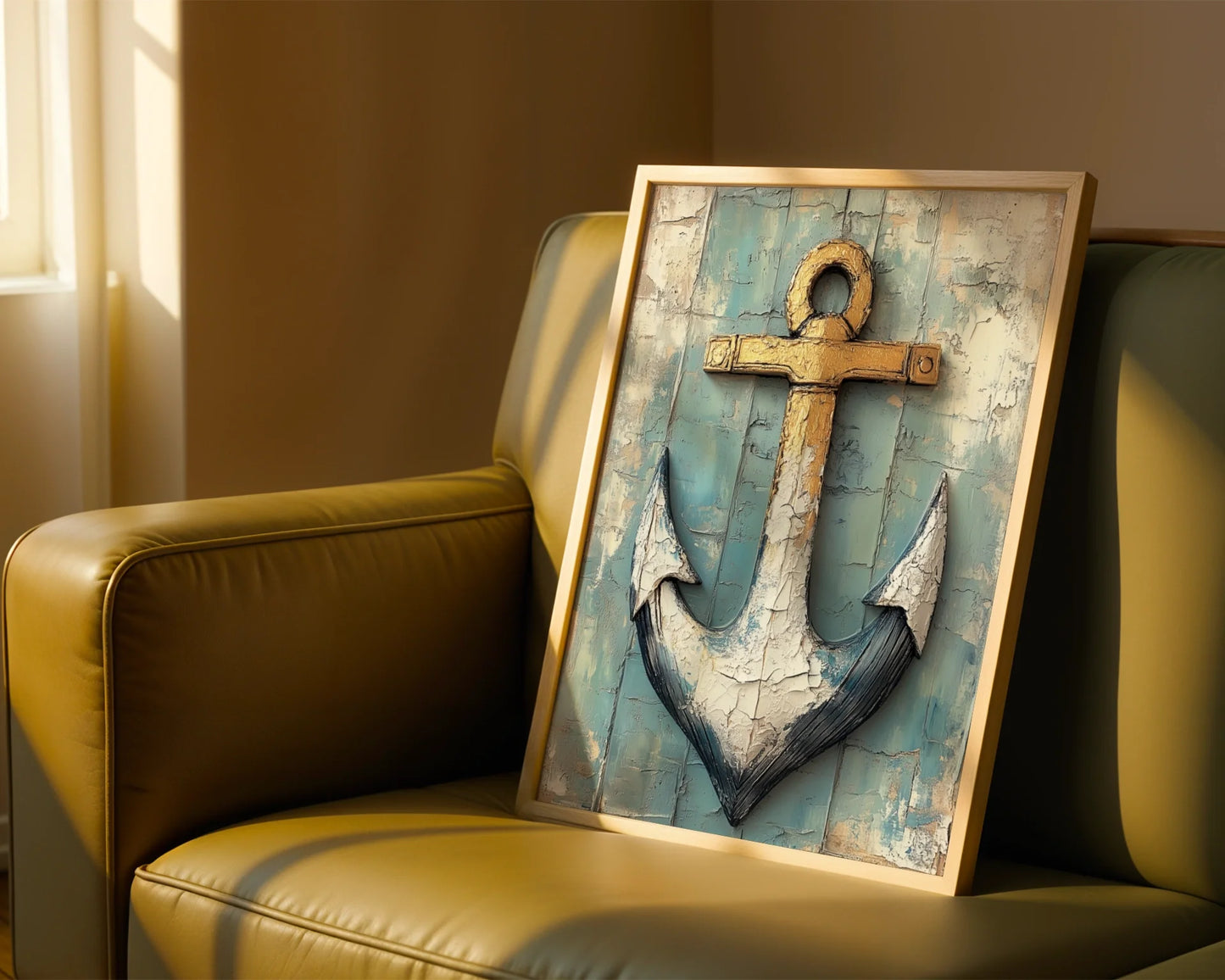 Nautical Anchor Distressed Patina in room