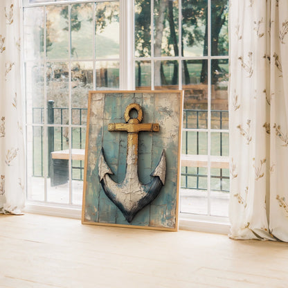 Nautical Anchor Distressed Patina in room