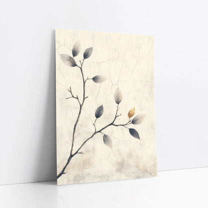 Minimalist Branch Art Cracked Earth Print art print