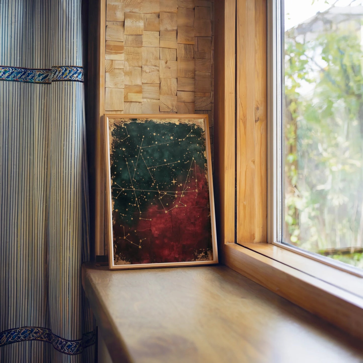 Celestial Map Dark Academia Cracked Paint in room