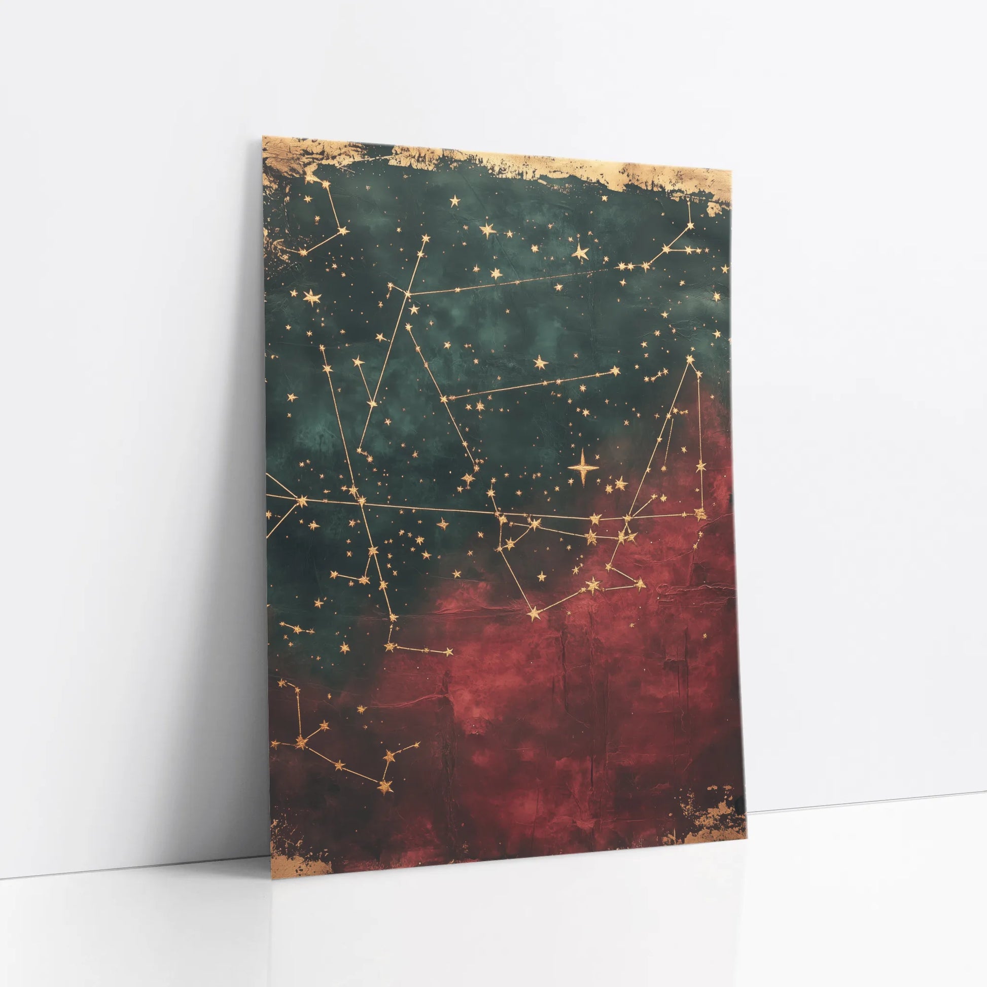 Celestial Map Dark Academia Cracked Paint art print