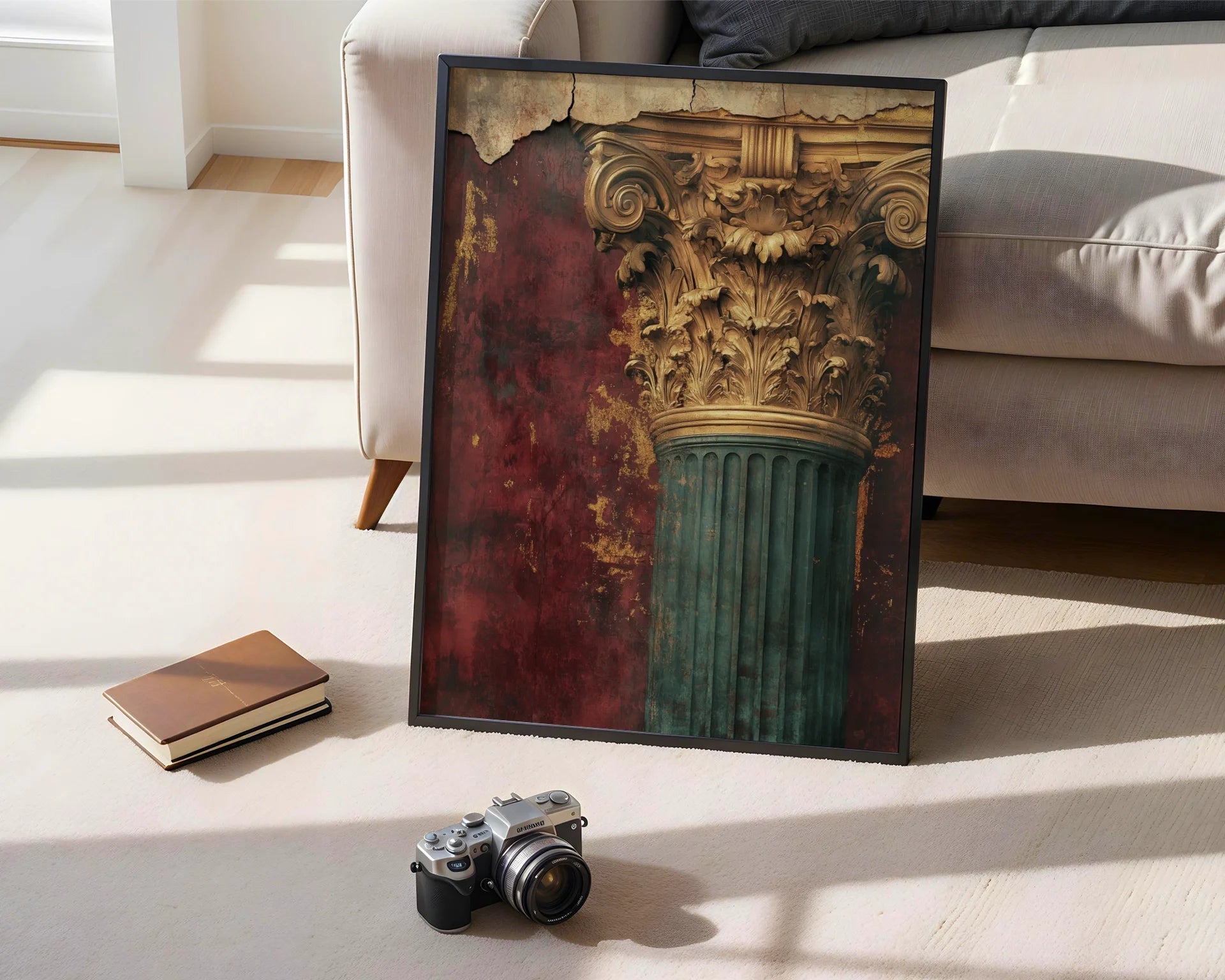 Classical Architecture Art Roman Column Capital in room