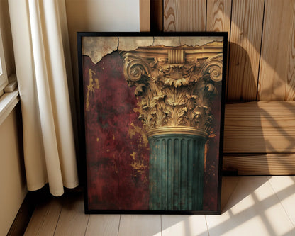 Classical Architecture Art Roman Column Capital in room
