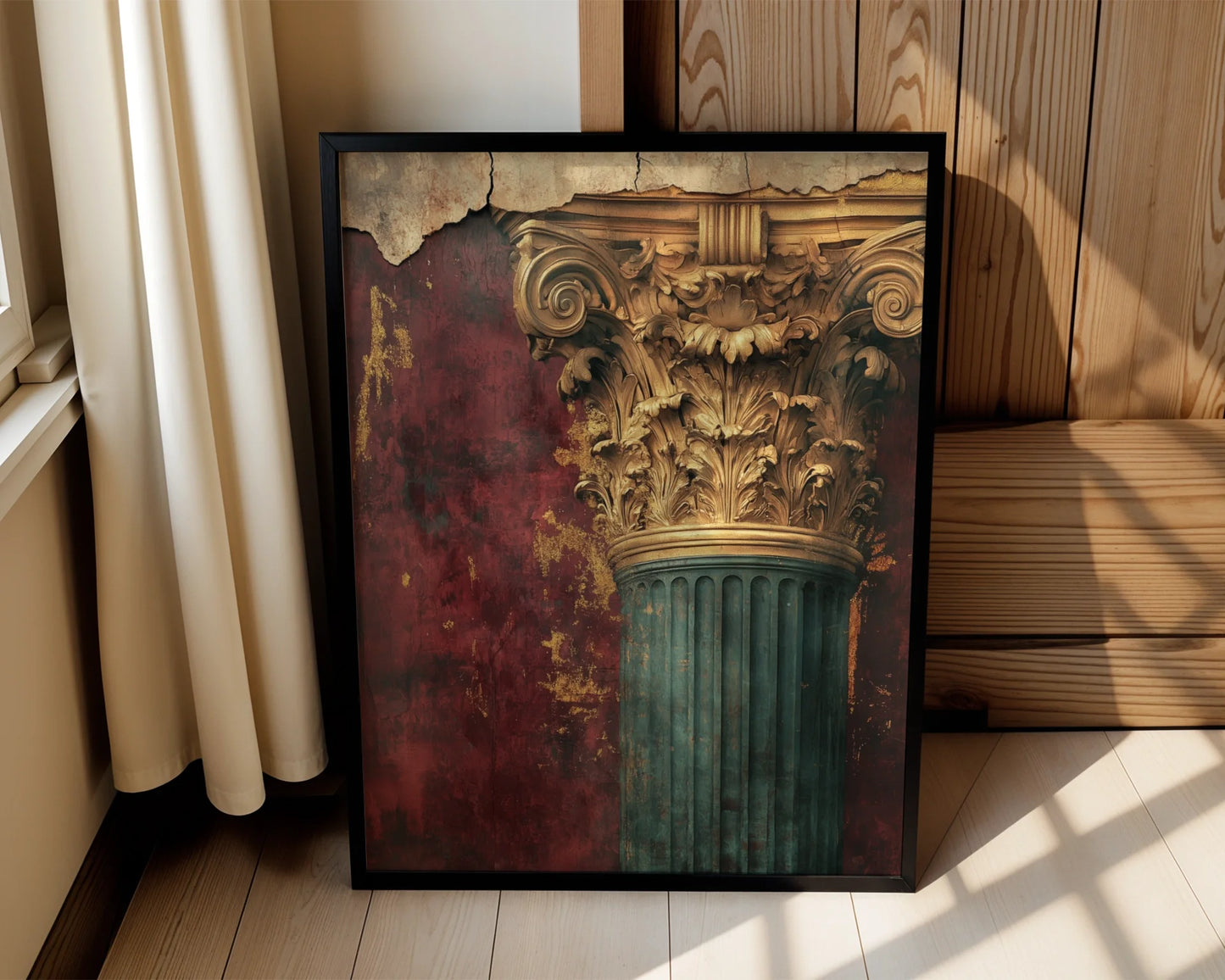 Classical Architecture Art Roman Column Capital in room