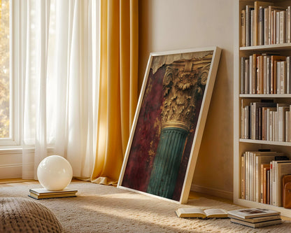Classical Architecture Art Roman Column Capital in room