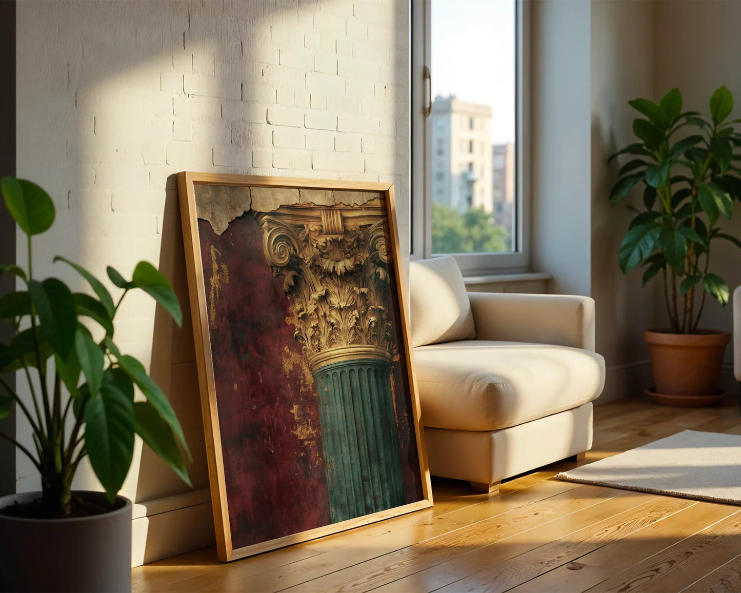 Classical Architecture Art Roman Column Capital in room