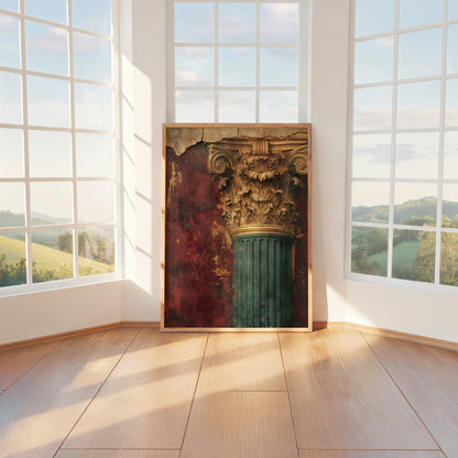 Classical Architecture Art Roman Column Capital in room