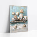 Coastal Shell Art Gold Gilded Scallops on Driftwood art print