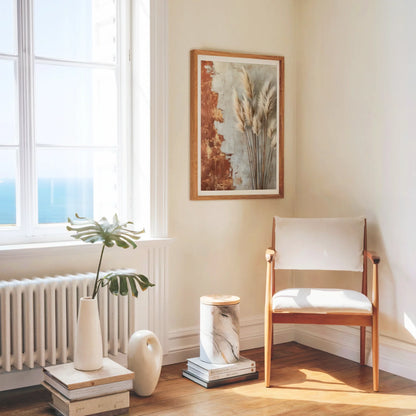 Pampas Grass Mediterranean Boho Bleached Plumes Art in room