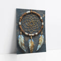 Dreamcatcher Sacred Golden Web Feathers art print