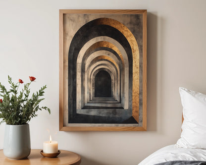 Large Abstract Tunnel Copper Infinity in room
