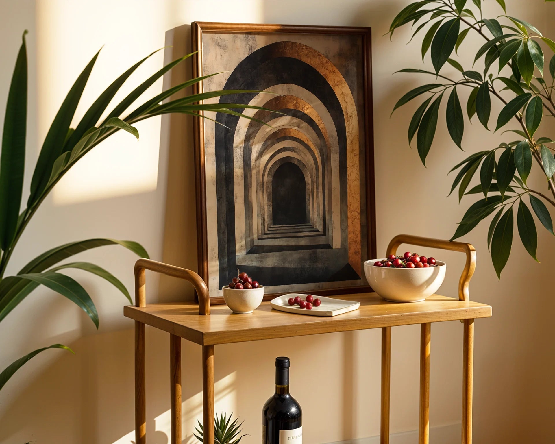 Large Abstract Tunnel Copper Infinity in room