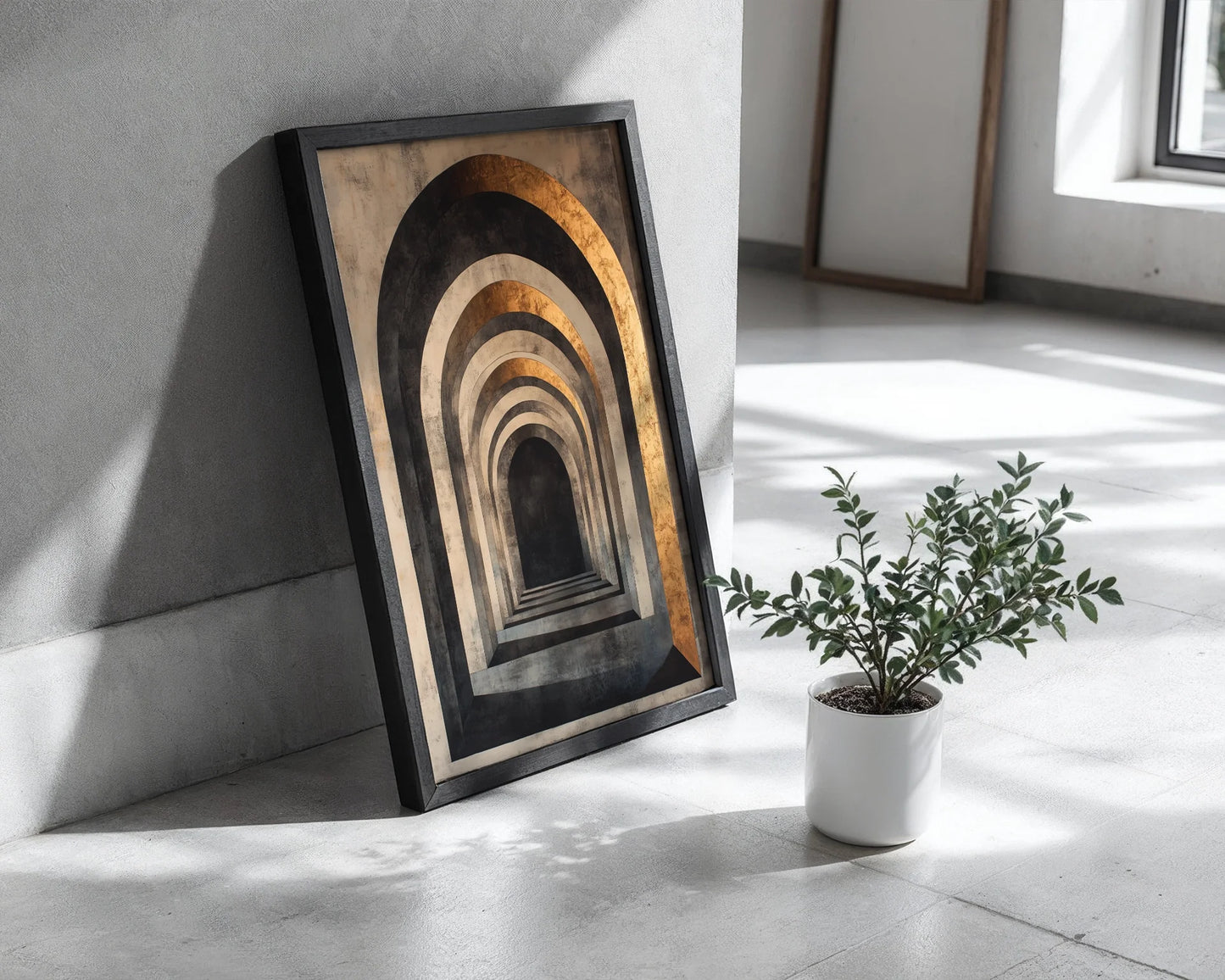 Large Abstract Tunnel Copper Infinity in room