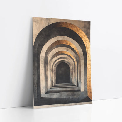 Large Abstract Tunnel Copper Infinity art print