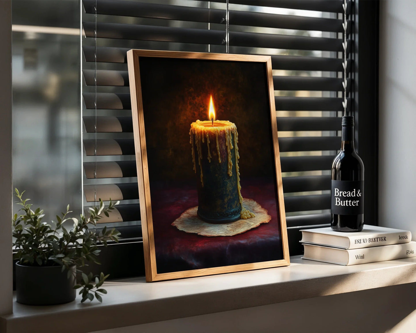 Medieval Candle Dripping Wax Dark Academia in room