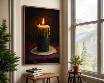 Medieval Candle Dripping Wax Dark Academia in room