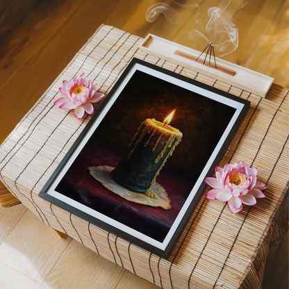 Medieval Candle Dripping Wax Dark Academia in room