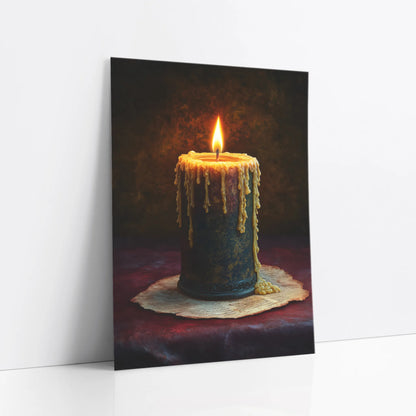 Medieval Candle Dripping Wax Dark Academia art print