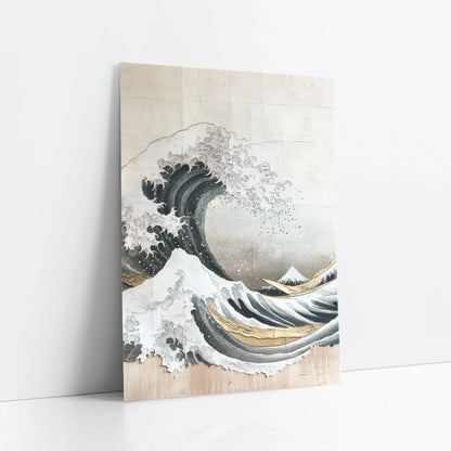Japanese Wave Art Hokusai Inspired Weathered art print