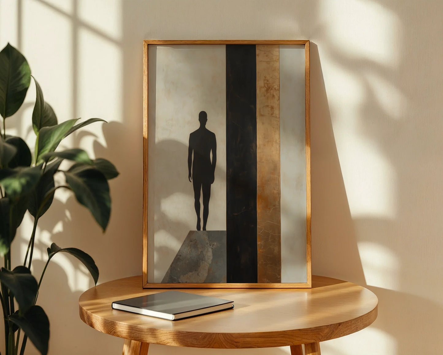 Minimalist Figure Silhouette Charcoal Void in room