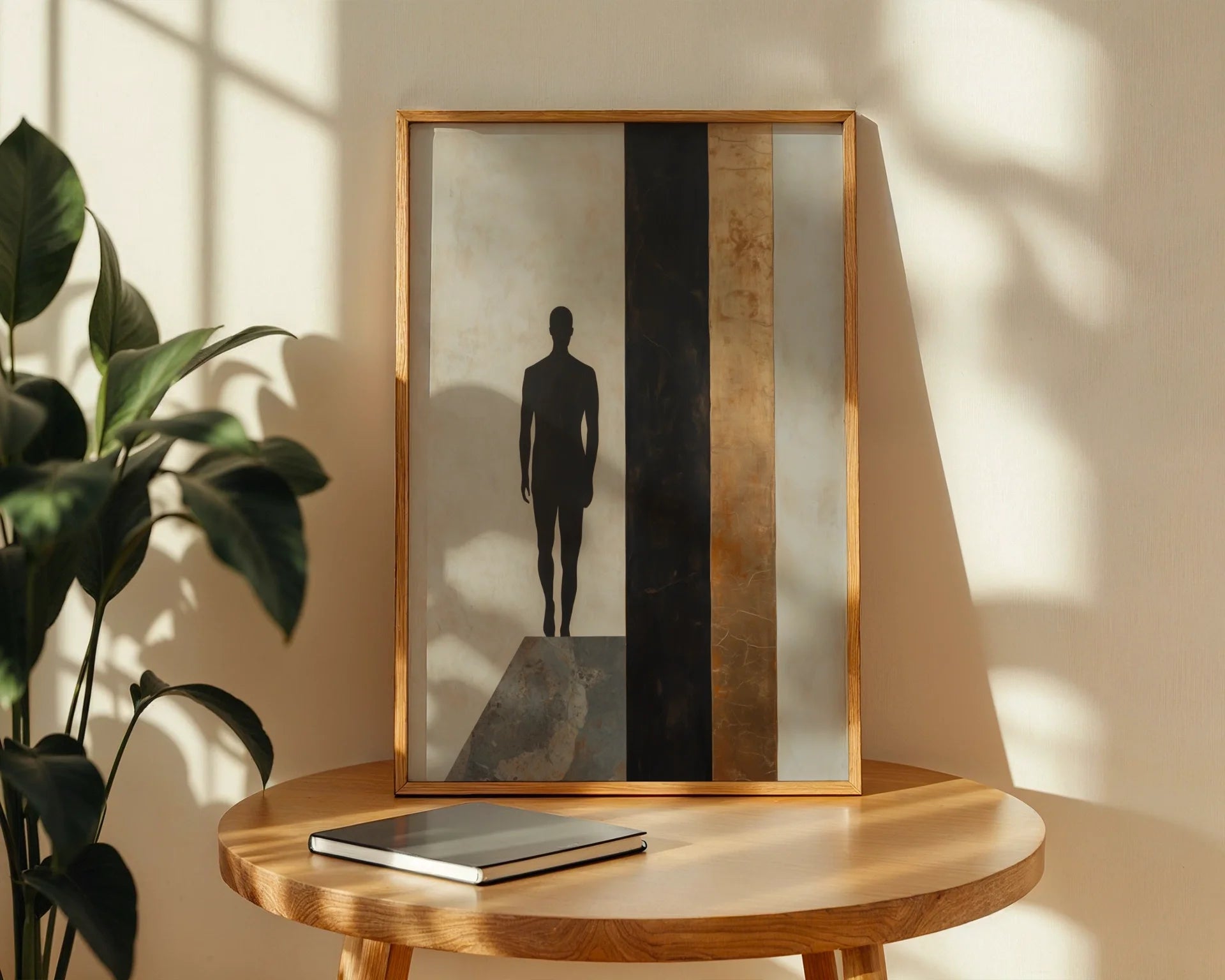 Minimalist Figure Silhouette Charcoal Void in room