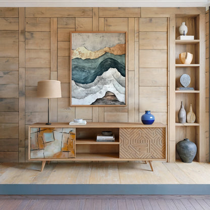 Geological Layers Earth Tone Textured in room