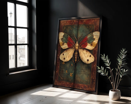 Moth Specimen Dark Academia Journal Pages in room
