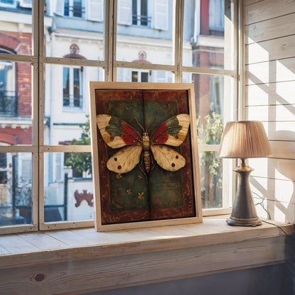 Moth Specimen Dark Academia Journal Pages in room