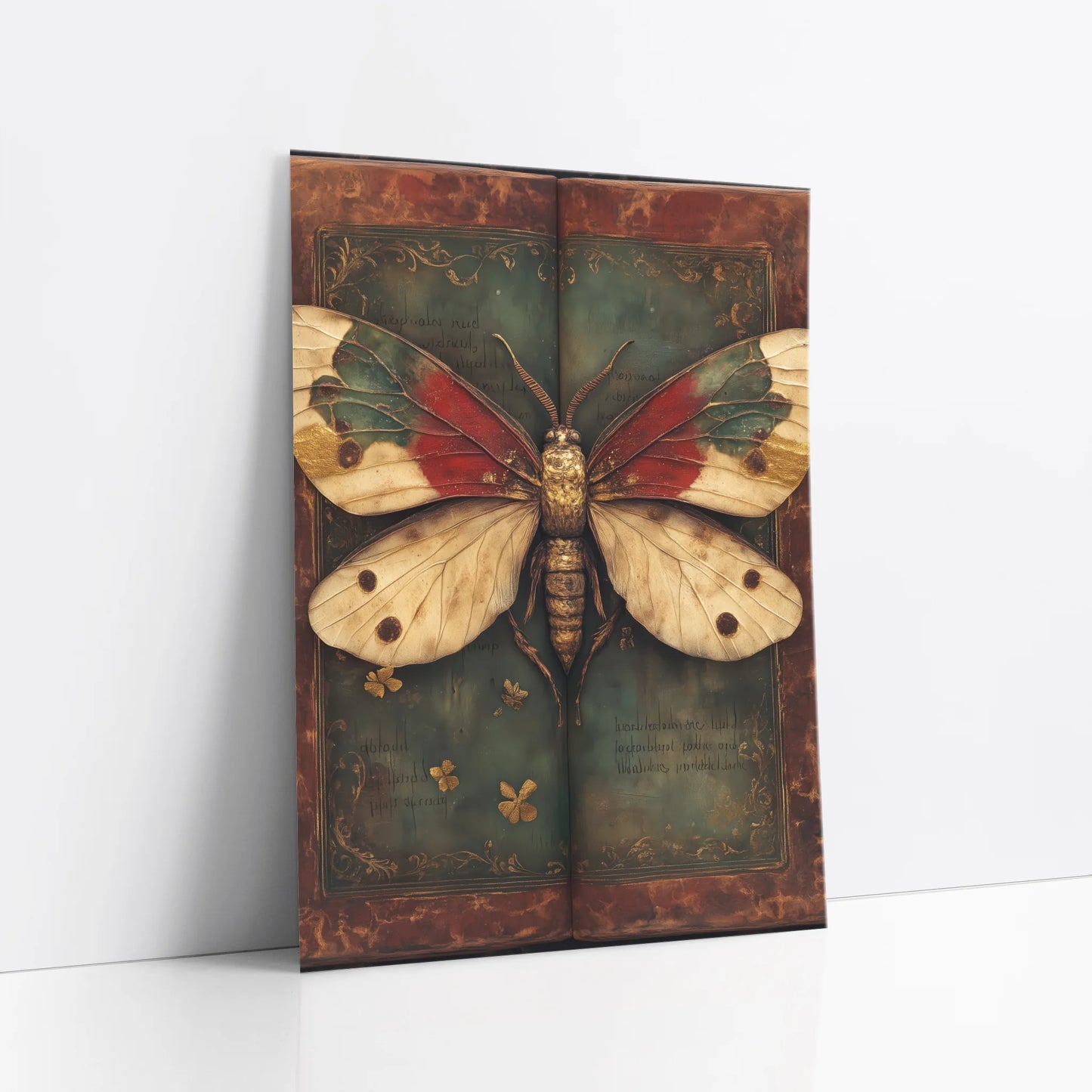 Moth Specimen Dark Academia Journal Pages art print