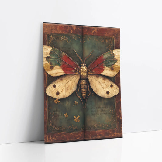 Moth Specimen Dark Academia Journal Pages art print