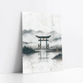 Japanese Torii Gate Misty Mountain Japandi art print